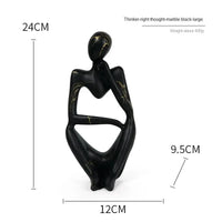 Abstracte Denker Sculptuur | Handgemaakte Hars Tafeldecoratie
