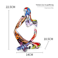 Abstracte Denker Sculptuur | Handgemaakte Hars Tafeldecoratie