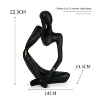 Abstracte Denker Sculptuur | Handgemaakte Hars Tafeldecoratie