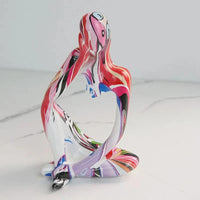 Abstracte Denker Sculptuur | Handgemaakte Hars Tafeldecoratie