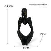 Abstracte Denker Sculptuur | Handgemaakte Hars Tafeldecoratie