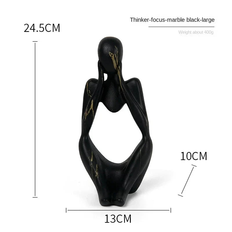Abstracte Denker Sculptuur | Handgemaakte Hars Tafeldecoratie