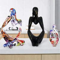 Abstracte Denker Sculptuur | Handgemaakte Hars Tafeldecoratie