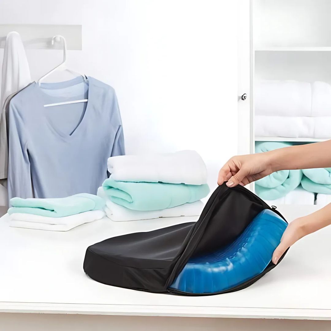 ComfortGel Orthopedisch Gel-Zitkussen | Drukverlichting - Staartbeenpijn - Lendensteun - Voor bureaustoel - Auto - Rolstoelgebruik