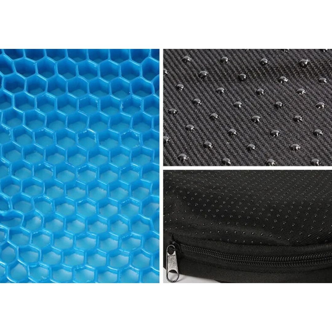 ComfortGel Orthopedisch Gel-Zitkussen | Drukverlichting - Staartbeenpijn - Lendensteun - Voor bureaustoel - Auto - Rolstoelgebruik