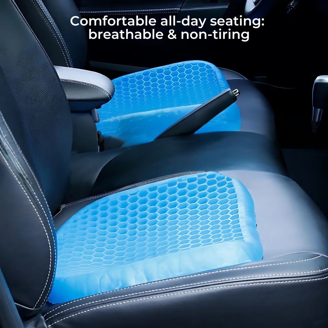 ComfortGel Orthopedisch Gel-Zitkussen | Drukverlichting - Staartbeenpijn - Lendensteun - Voor bureaustoel - Auto - Rolstoelgebruik