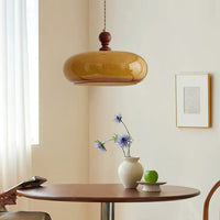 Eldom Hanglamp met Amber Glazen Kap