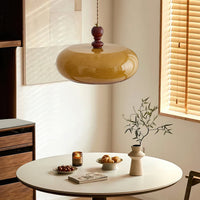 Eldom Hanglamp met Amber Glazen Kap