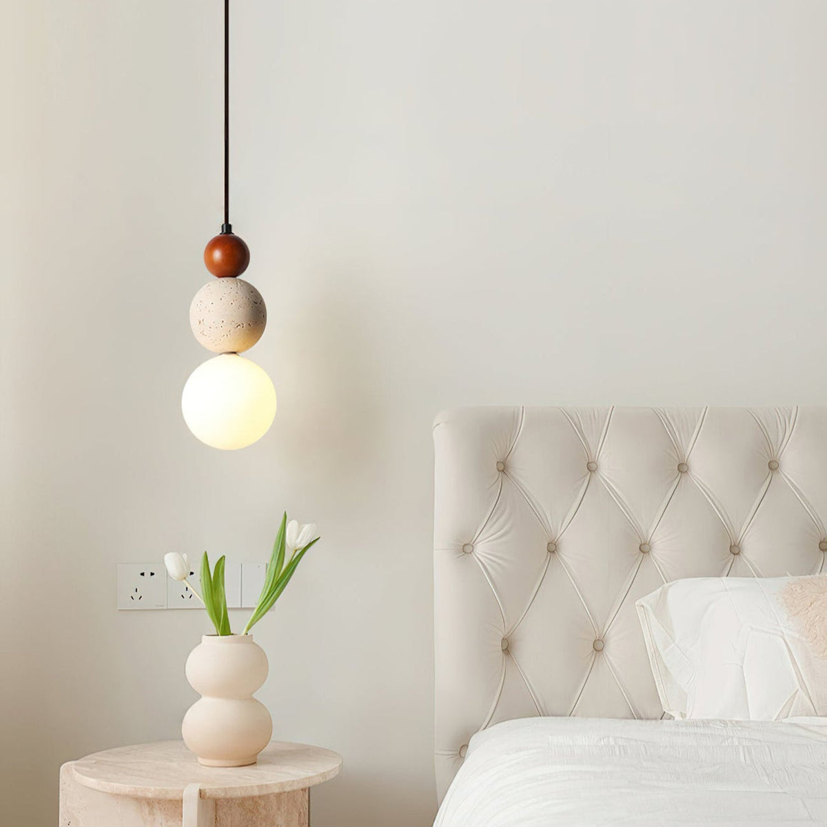 Elegante Gloed Crème Steen Bedlamp Hanglamp