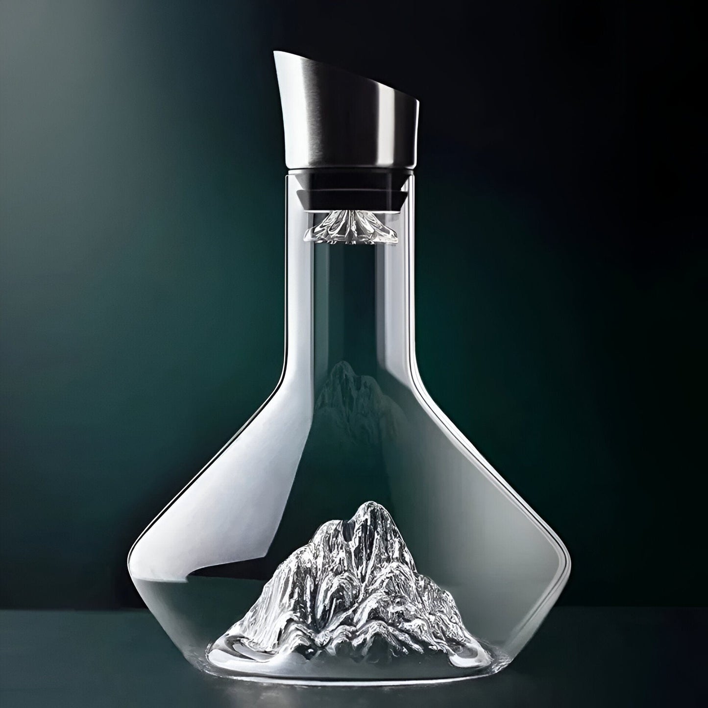 "IJsberg" Wijn-Dekanter & Verdeler | Handgemaakt loodvrij kristalglas | Lucht- & filtersysteem | Elegante serveerkaraffe voor rode wijn | 1500ml luxe ontwerp