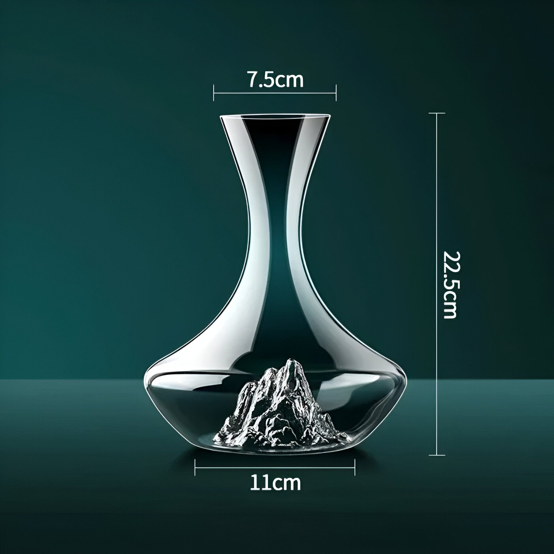 "IJsberg" Wijn-Dekanter & Verdeler | Handgemaakt loodvrij kristalglas | Lucht- & filtersysteem | Elegante serveerkaraffe voor rode wijn | 1500ml luxe ontwerp