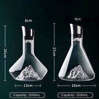 "IJsberg" Wijn-Dekanter & Verdeler | Handgemaakt loodvrij kristalglas | Lucht- & filtersysteem | Elegante serveerkaraffe voor rode wijn | 1500ml luxe ontwerp