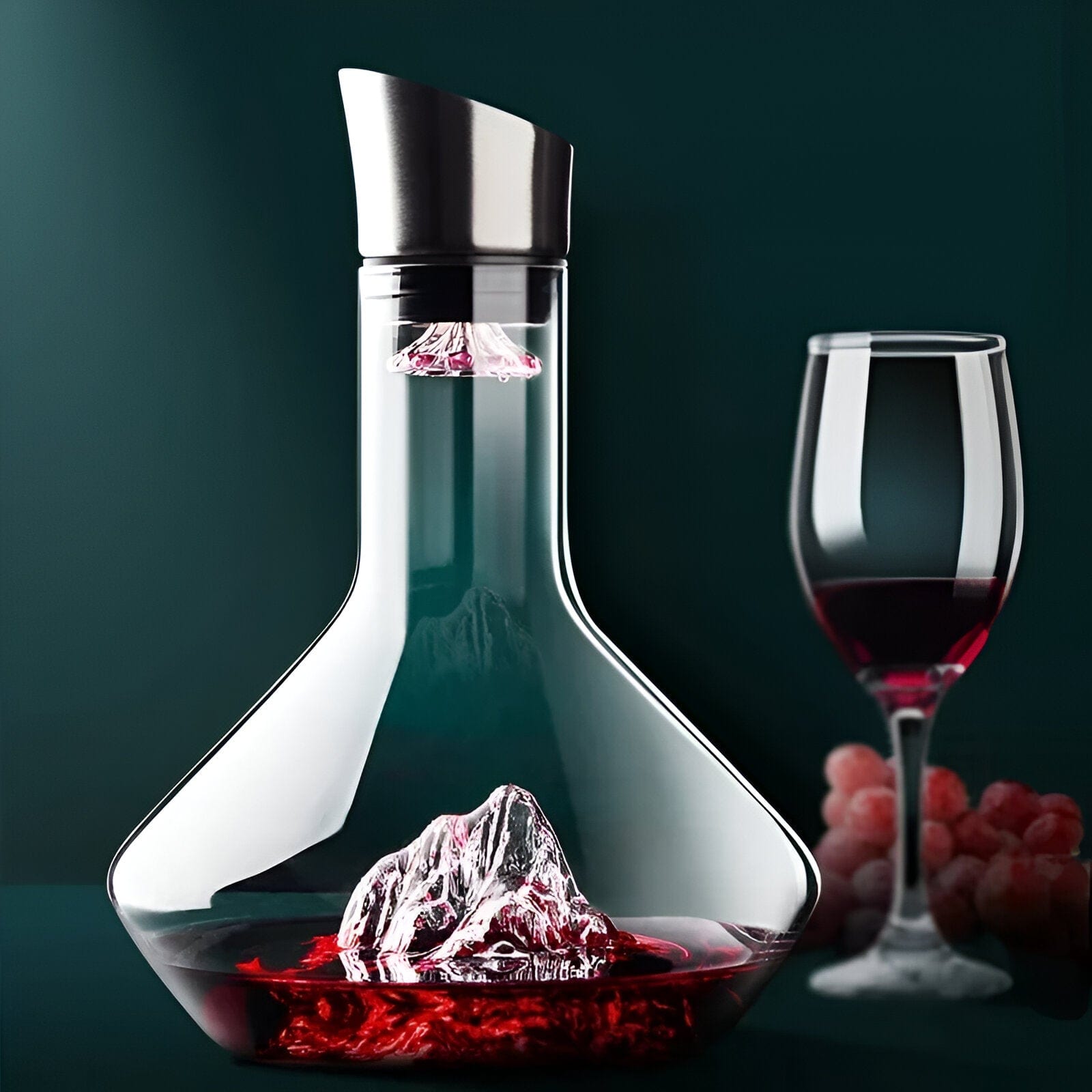 "IJsberg" Wijn-Dekanter & Verdeler | Handgemaakt loodvrij kristalglas | Lucht- & filtersysteem | Elegante serveerkaraffe voor rode wijn | 1500ml luxe ontwerp