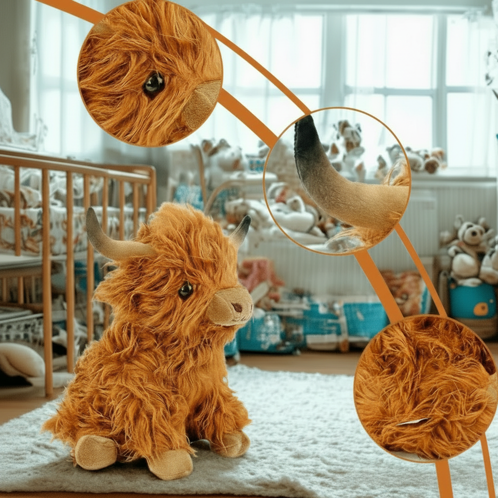 CUDDLY HIGHLAND Koe – Zacht Pluche Speelgoed voor Knuffelvrienden