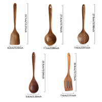 keukengereedschappen in natuurlijk hout set