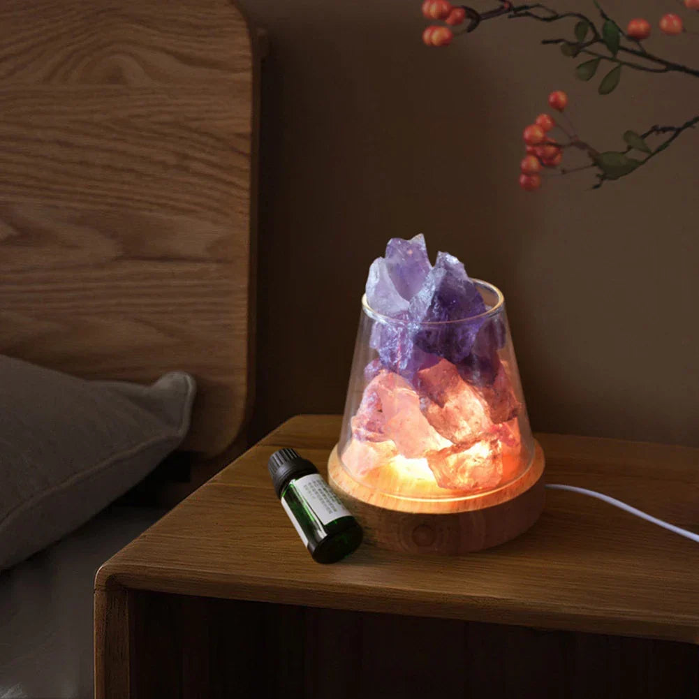 Himalaya Zoutlamp - Kristallen Nachtlicht & etherische olie diffuser