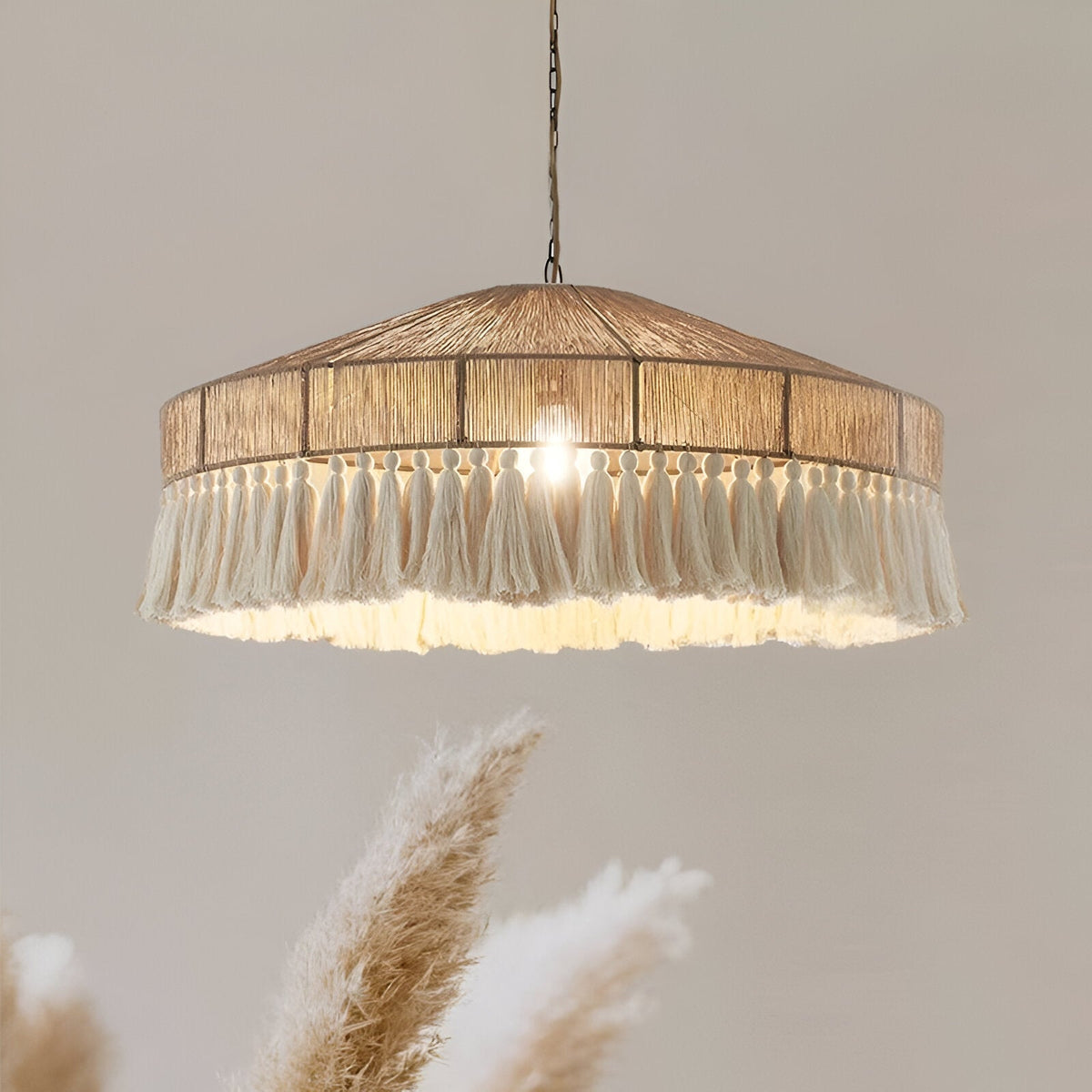 Bohemian Vintage Hennep Touw Tassel Kroonluchter