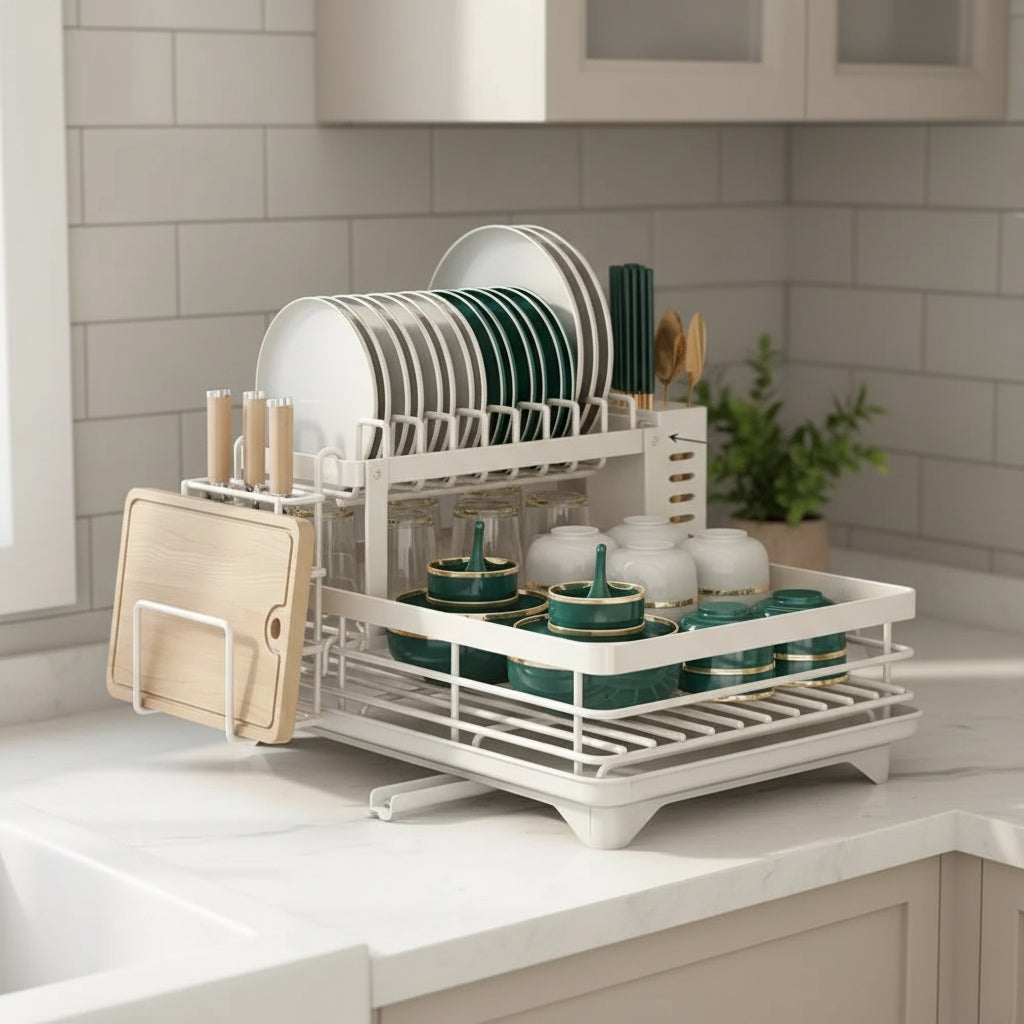 KITCHENFORM – Opvouwbaar afdruiprek van roestvrij staal, ruimtebesparend ontwerp voor moderne keukens