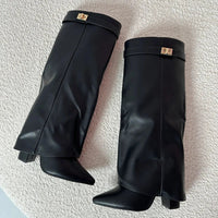 Dames Hakken Enkellaarsjes Elegante PU-Leder Blokhak