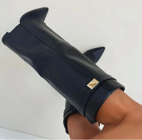 Dames Hakken Enkellaarsjes Elegante PU-Leder Blokhak