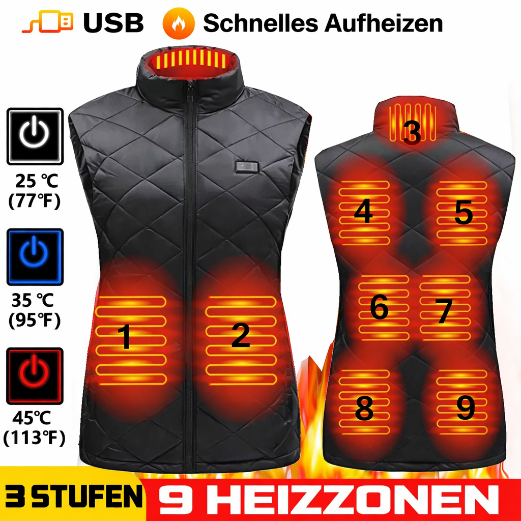 Dames Verwarmde Vest | USB-Verwarmd Vest met Infrarood Technologie | Warmte Regulerend & Licht | Ideaal voor Herfst & Winter | ThermaBelle