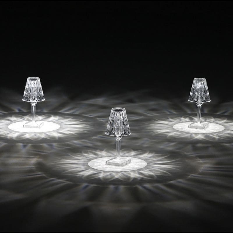 GlimmerLux - Tafel lamp van kristal met 3-niveaus aanraakdimmer