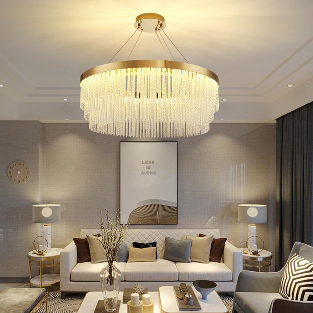 Arisha Hanglamp Ronde Modern, Metaal, Goud, Woonkamer/Horeca