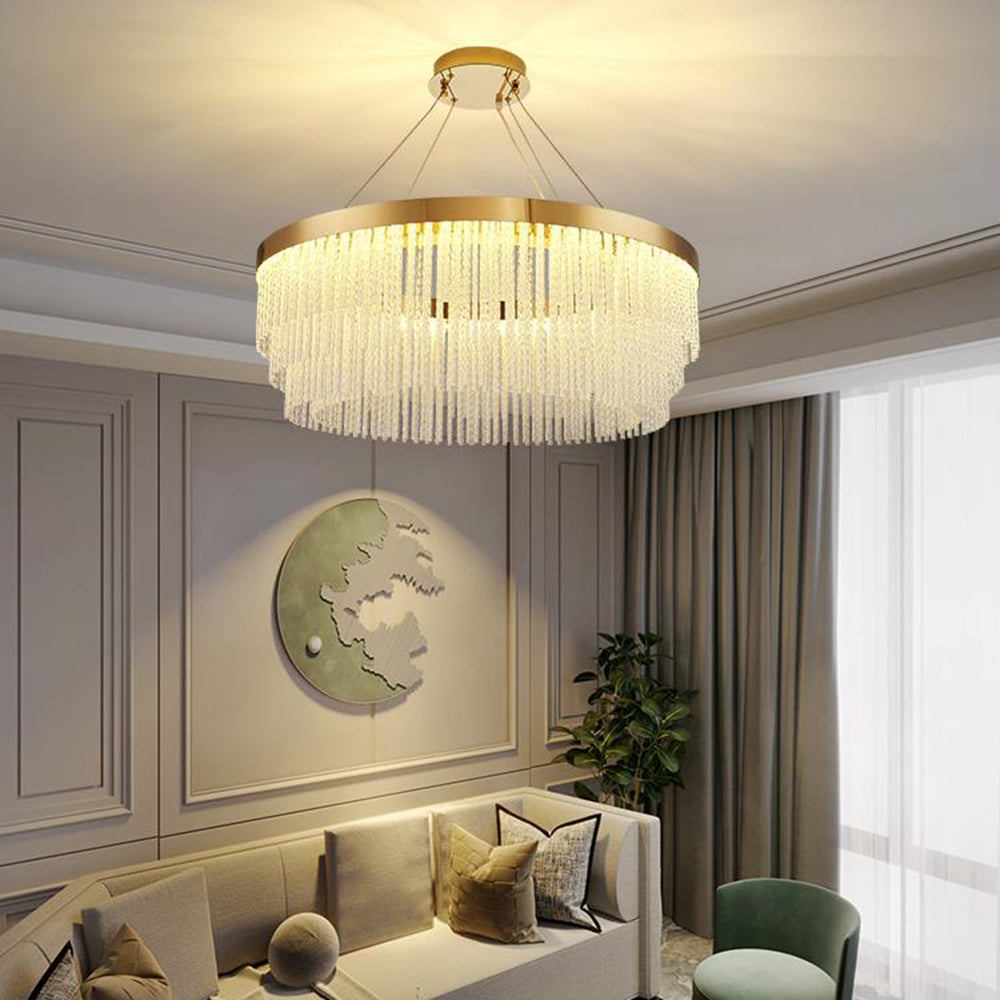 Arisha Hanglamp Ronde Modern, Metaal, Goud, Woonkamer/Horeca