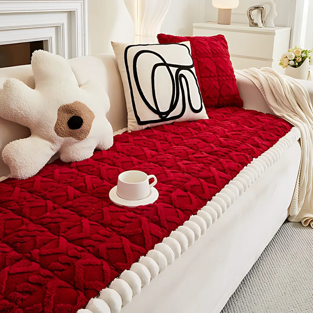 Knuffelige Sherpa Pluche Sofa Beschermhoes