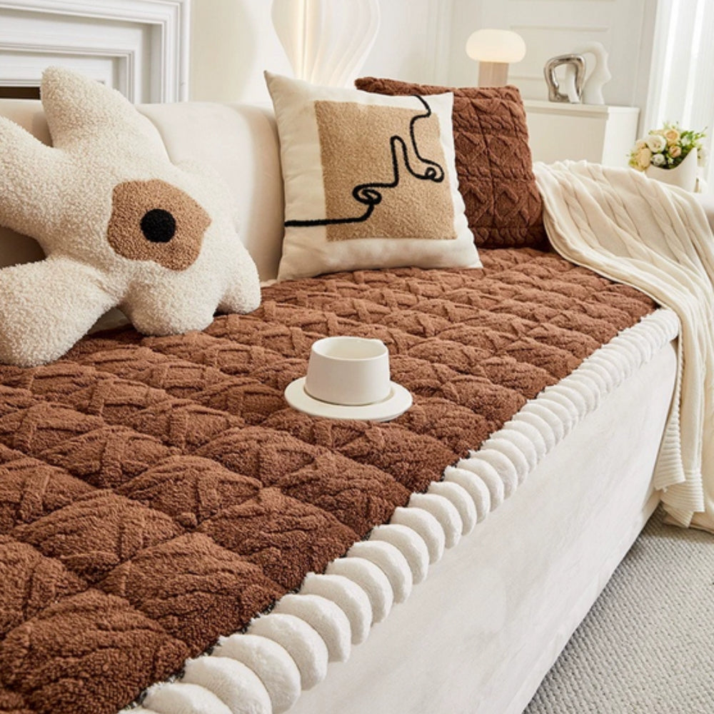 Knuffelige Sherpa Pluche Sofa Beschermhoes