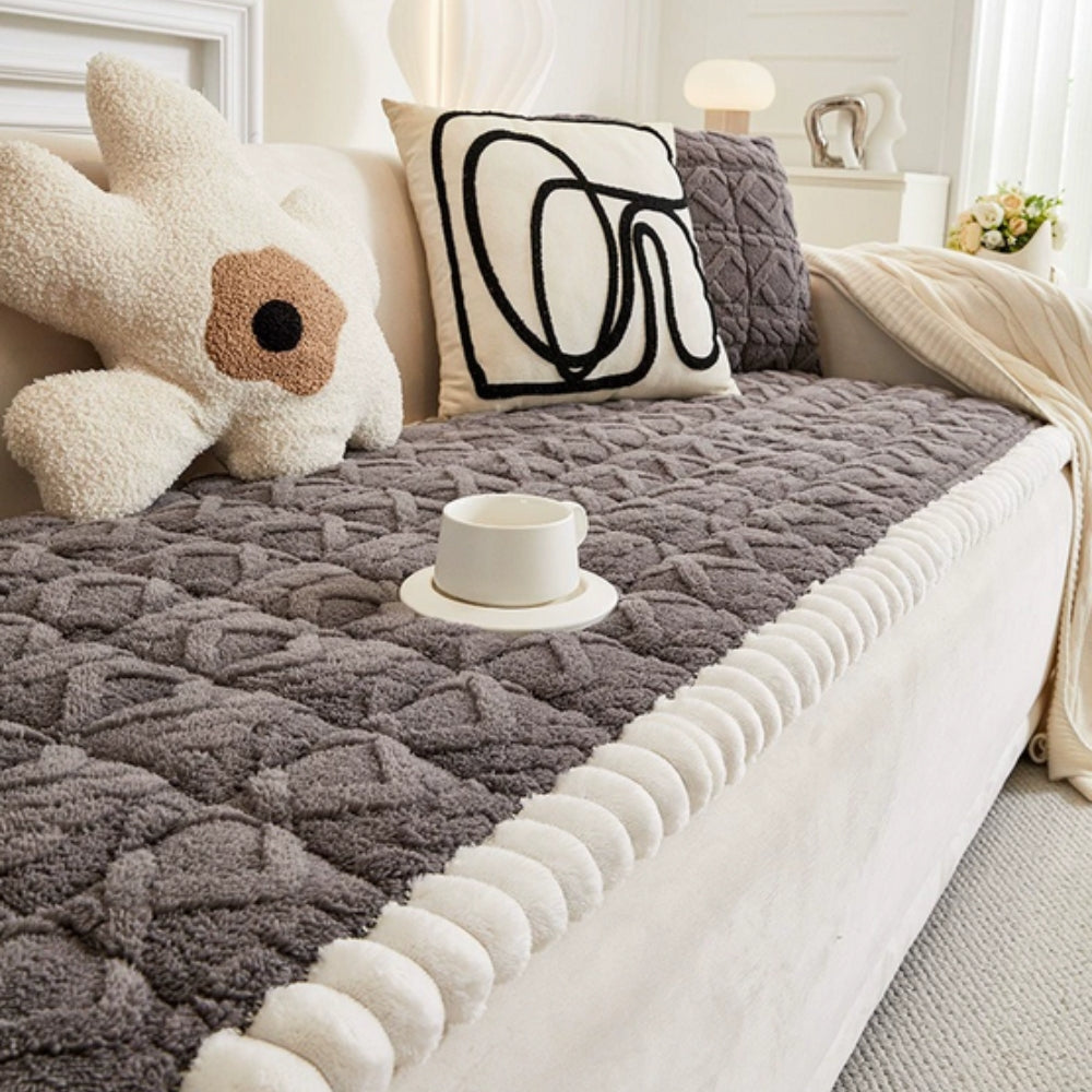 Knuffelige Sherpa Pluche Sofa Beschermhoes