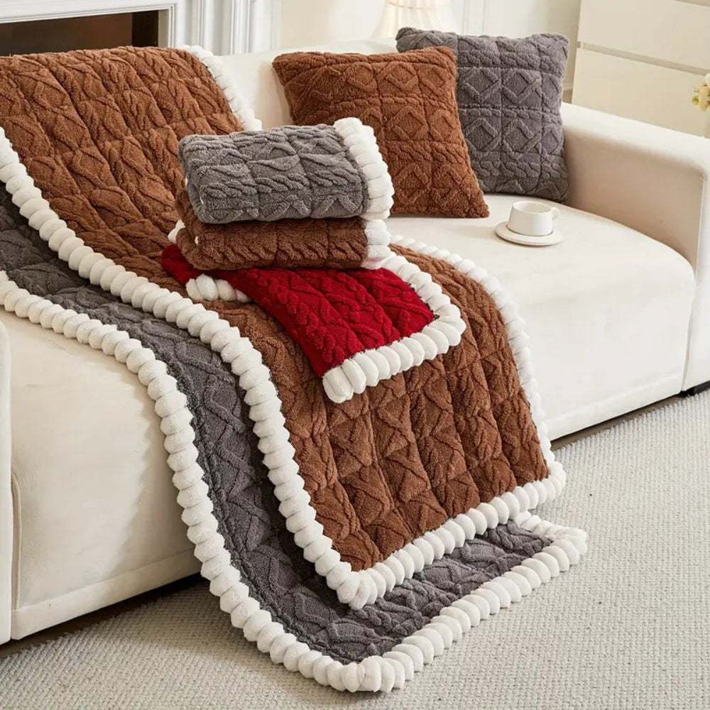 Knuffelige Sherpa Pluche Sofa Beschermhoes