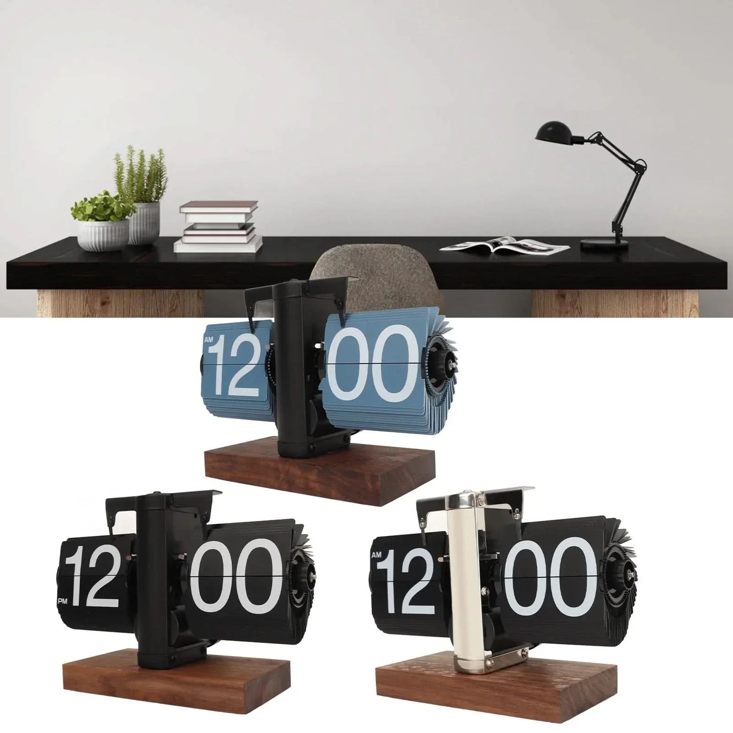 Silvara Retro Klok in Walnoot Hout - Elegante Retro Charme en Moderne Functionaliteit