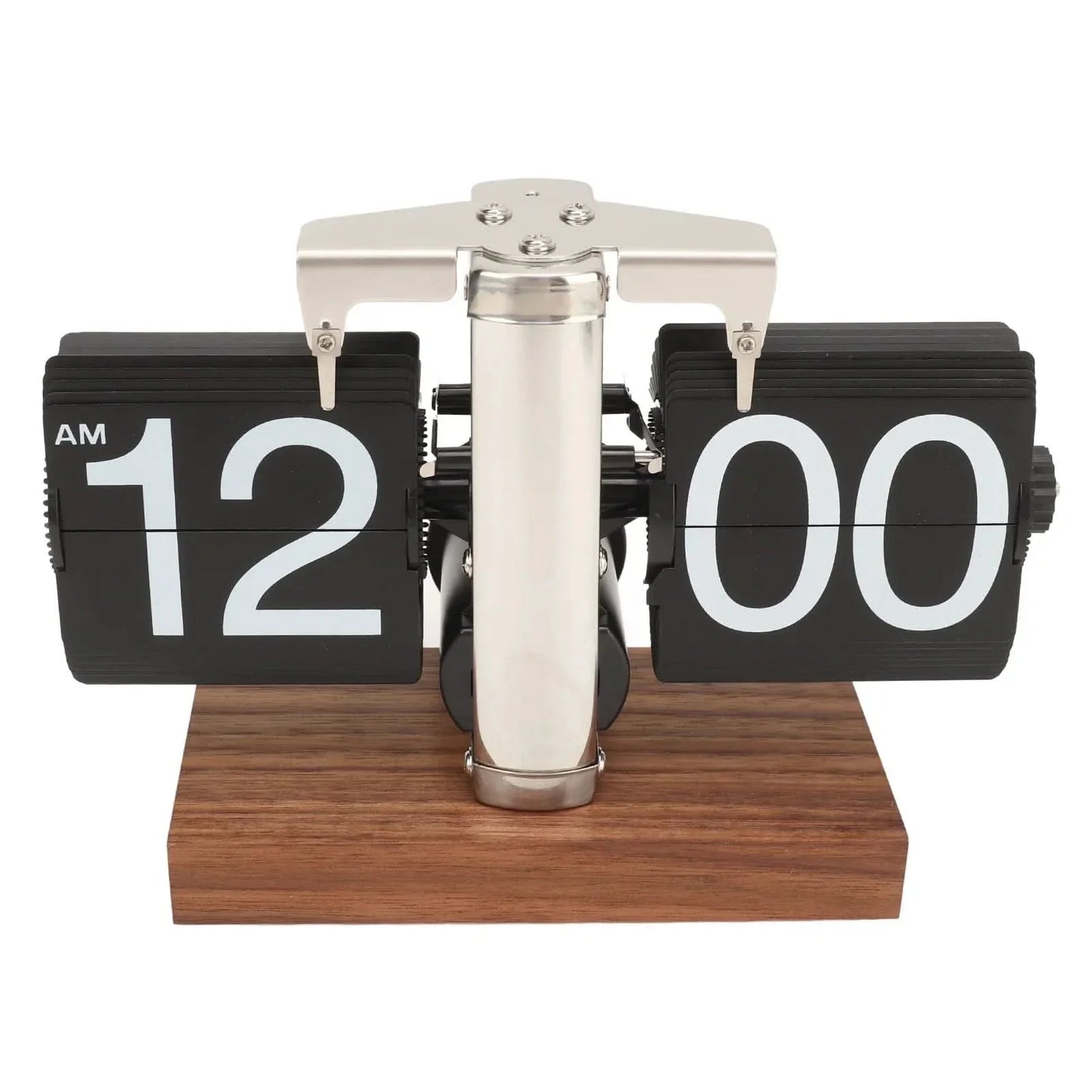 Silvara Retro Klok in Walnoot Hout - Elegante Retro Charme en Moderne Functionaliteit