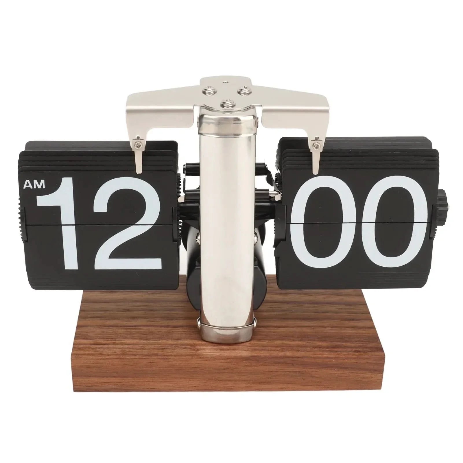 Silvara Retro Klok in Walnoot Hout - Elegante Retro Charme en Moderne Functionaliteit