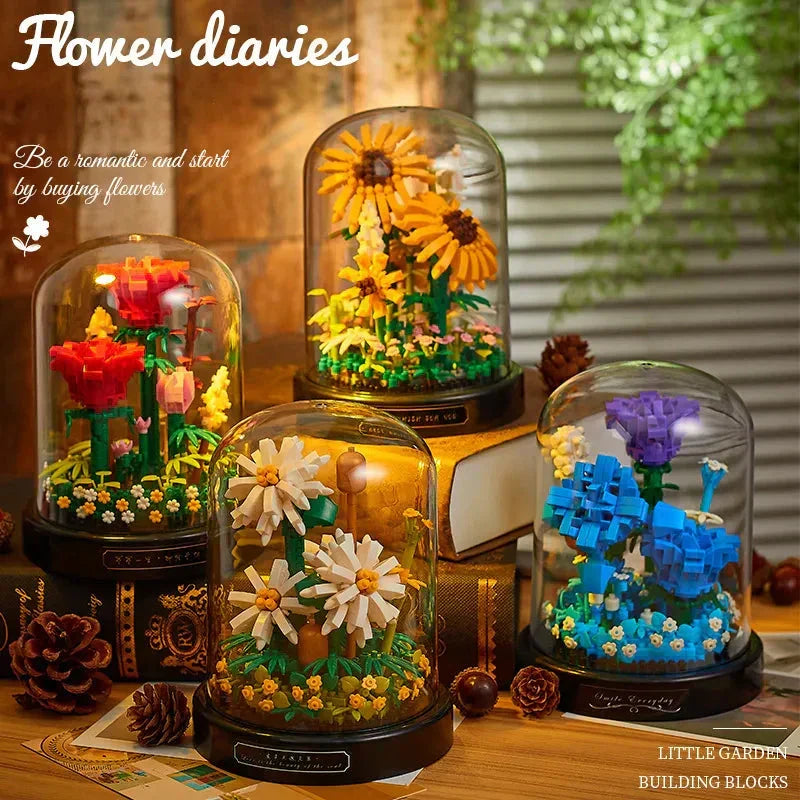 BloomBrick DIY Micro Bloemen Bouwstenen | Mini Baksteen Puzzel | Huisdecoratie & Cadeau-idee voor Kinderen