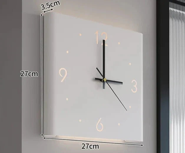 Dubbelzijdige Vierkante Wandklok | Verlicht Minimalistisch Ontwerp