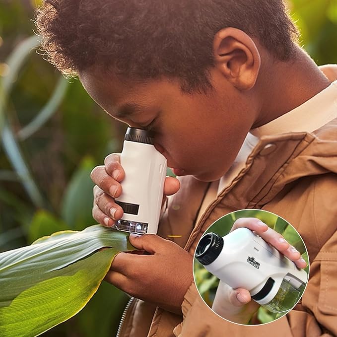 Draagbare Microscoop voor Kinderen 60x-120x met LED Licht - Compact en Geschikt voor Kinderen
