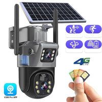 DualSchutz Solar 4K – Draadloze bewakingscamera met zonnepaneel en 360° applicatiebesturing
