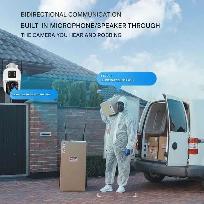 DualSchutz Solar 4K – Draadloze bewakingscamera met zonnepaneel en 360° applicatiebesturing