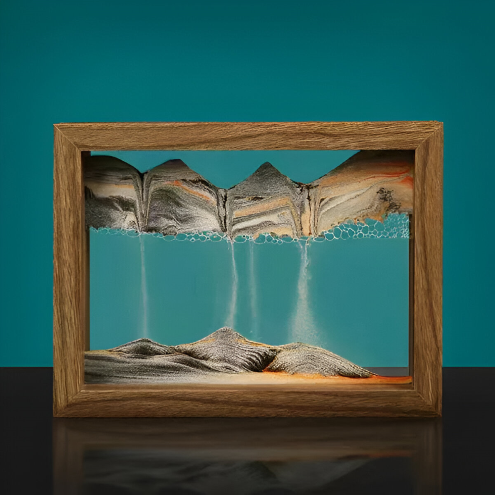 DynaFlow Zandkunst - 360° Draaibare Zandschildering - Rechthoekig Zandlandschap
