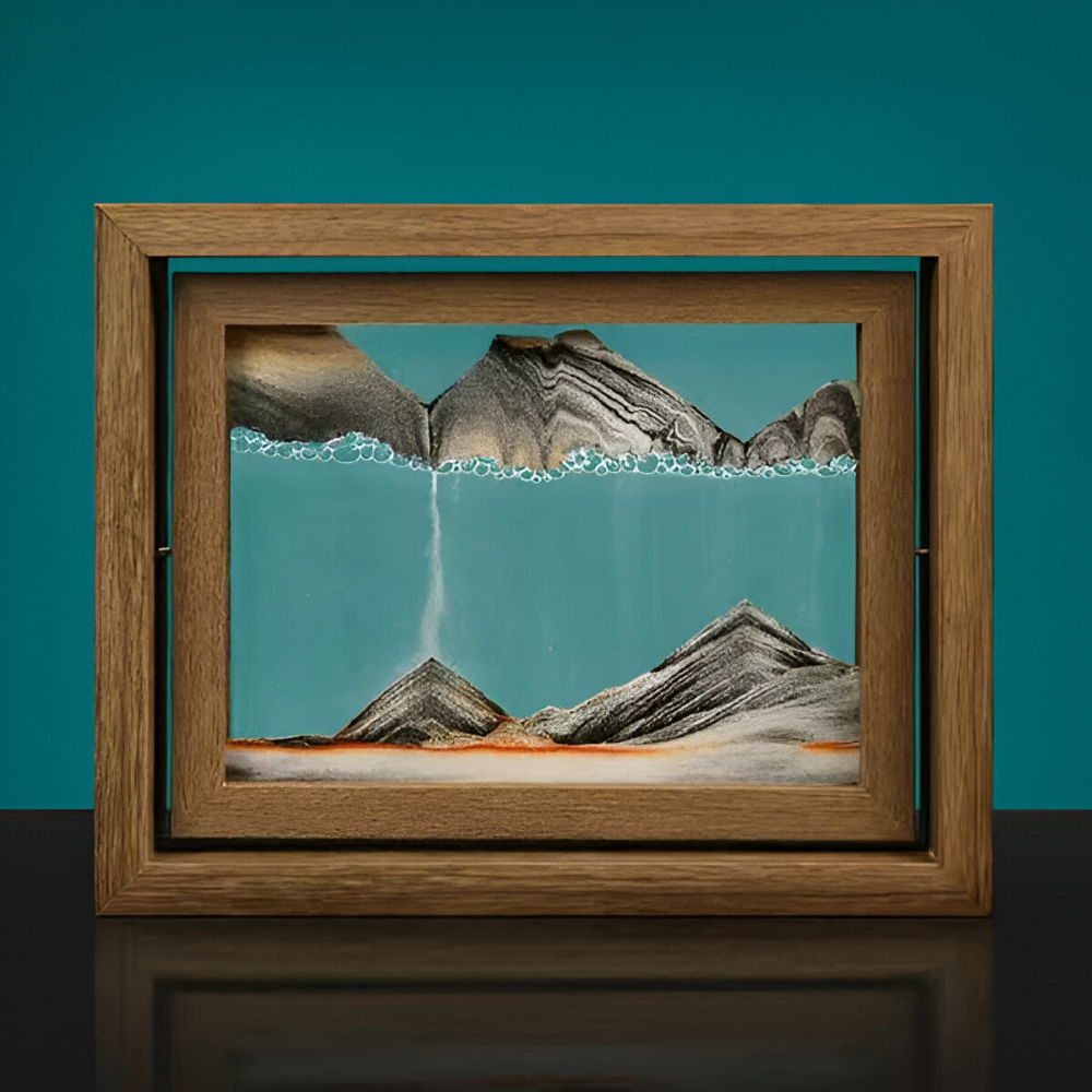 DynaFlow Zandkunst - 360° Draaibare Zandschildering - Rechthoekig Zandlandschap