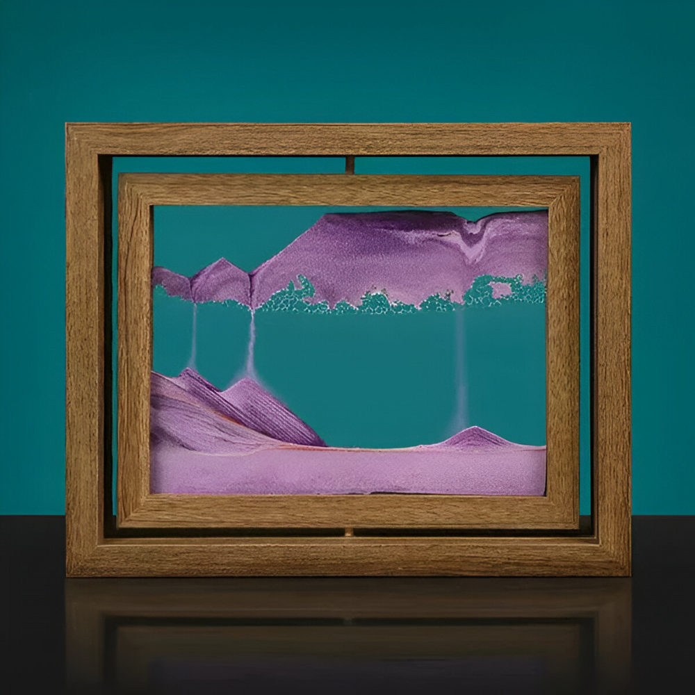 DynaFlow Zandkunst - 360° Draaibare Zandschildering - Rechthoekig Zandlandschap