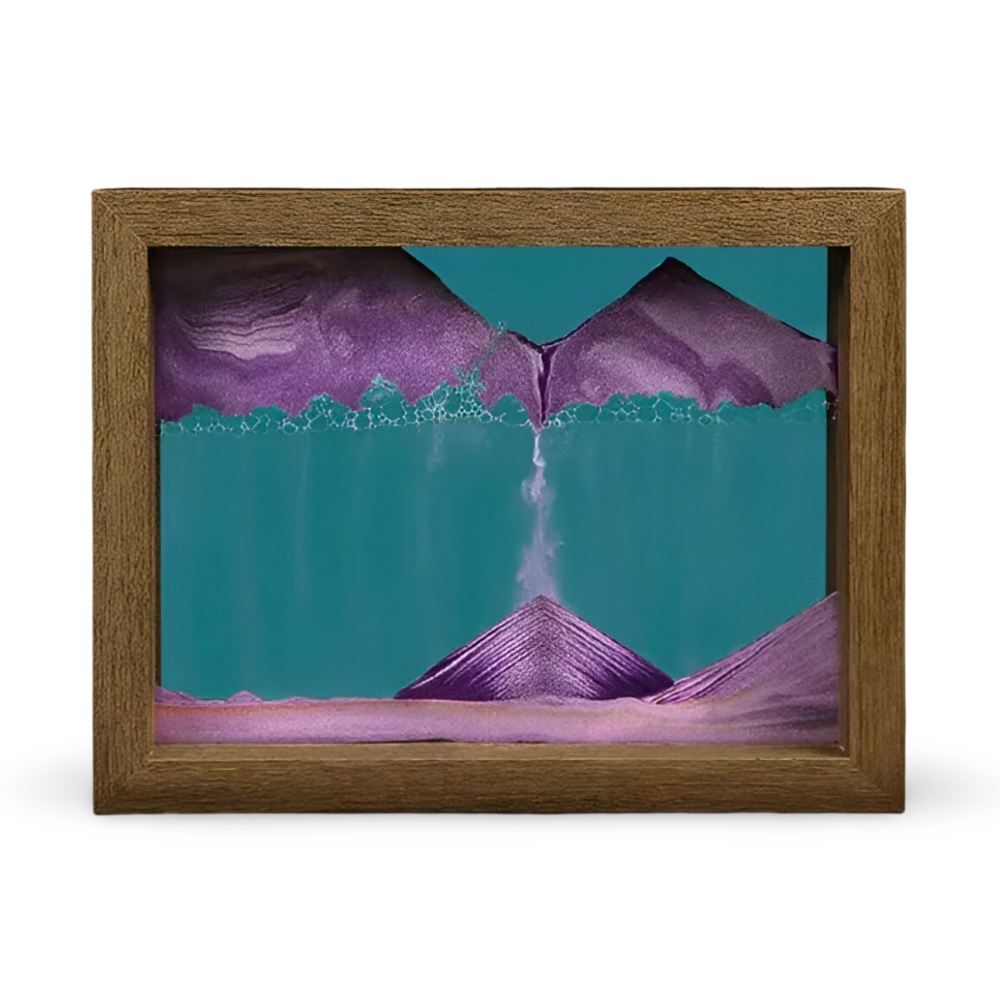 DynaFlow Zandkunst - 360° Draaibare Zandschildering - Rechthoekig Zandlandschap