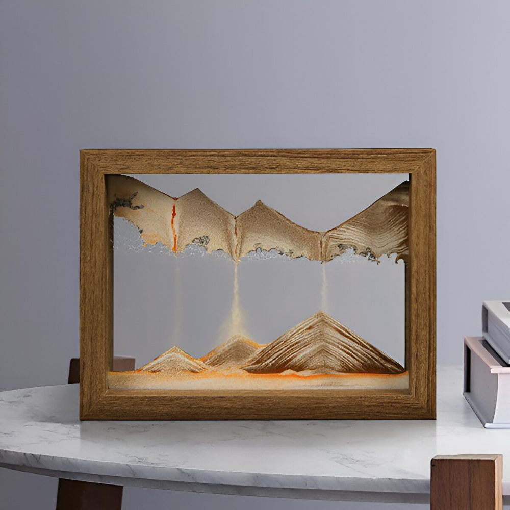 DynaFlow Zandkunst - 360° Draaibare Zandschildering - Rechthoekig Zandlandschap