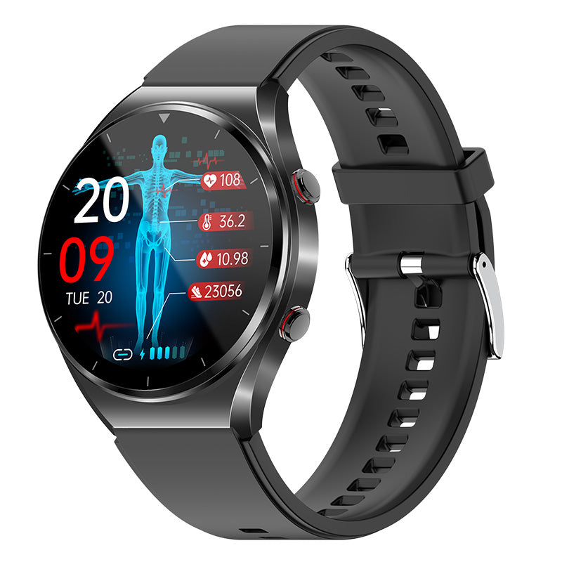 Eén-Klik Bloedglucose|Bloed Glucose Bloeddruk ECG|ECG HRV Hartslag Monitor Gezondheids Smartwatch