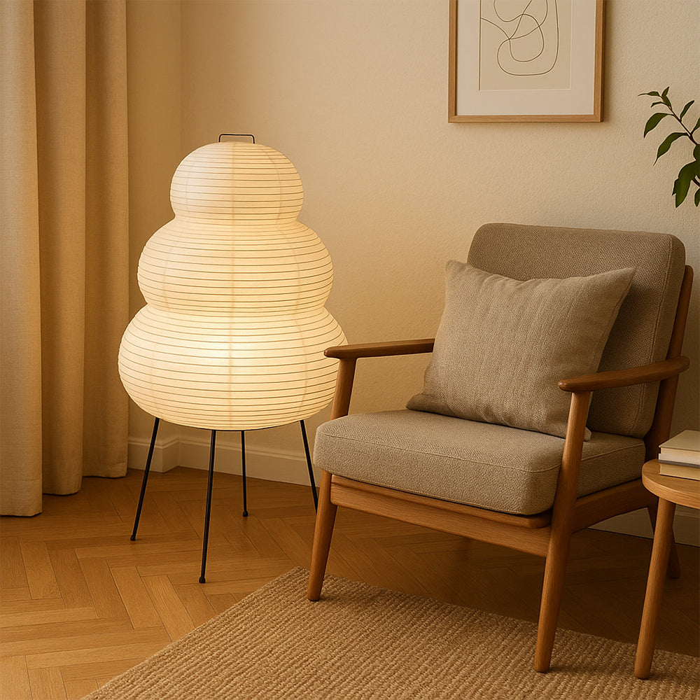 Japanse rijstpapier vloerlamp