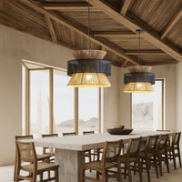 Japanse Geweven Rieten Wabi-Sabi Hanglamp