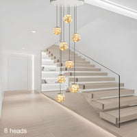 AstraLumen Glazen Bol Trap Chandelier Verhoogt Trapverlichting