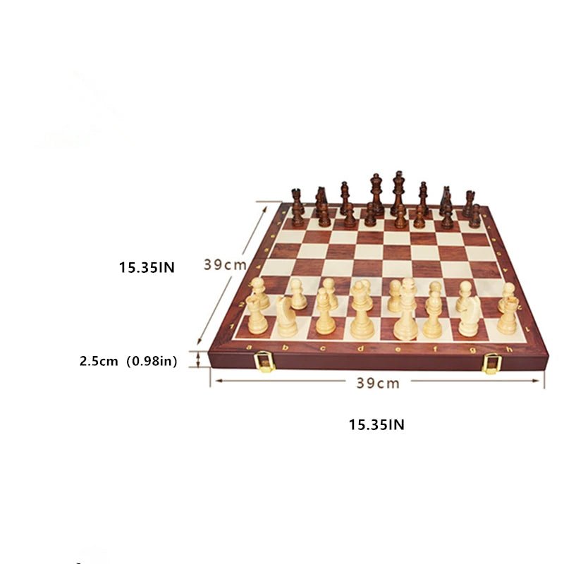 MASTERFOLD – Premium Houten Schaakset met Duurzame Massief Houten Figuren